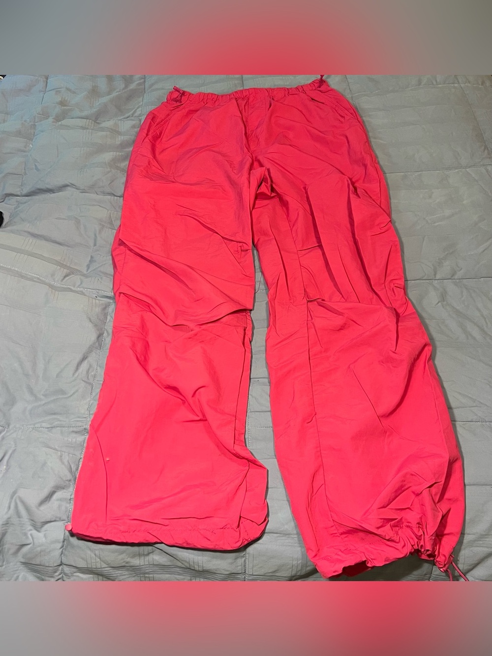 Zoe Bright Pink Elastic Waist Track Pants - Size M